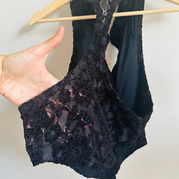 Free People X REVOLVE So Rare Velvet Racerback Vest Top in Black Medium Boho - Picture 6 of 9